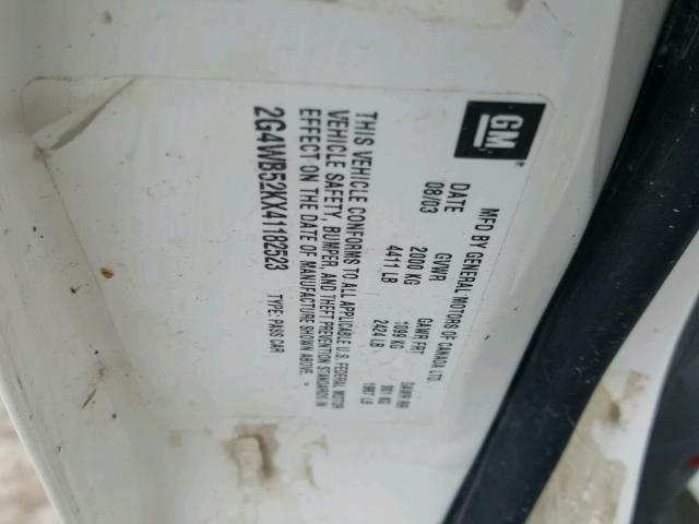 2G4WB52KX41182523 - 2004 BUICK REGAL LS 白色 照片 10