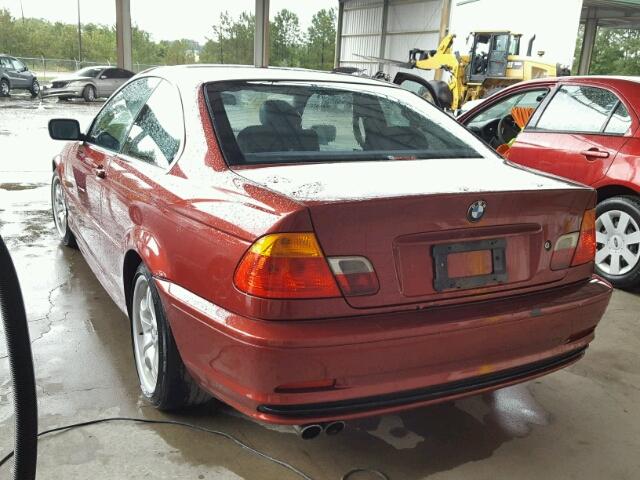 WBABN53431JU23167 - 2001 BMW 330 CI BURGUNDY photo 3