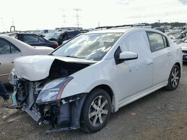 3N1AB6AP0CL703136 - 2012 NISSAN SENTRA/S/S WHITE photo 2