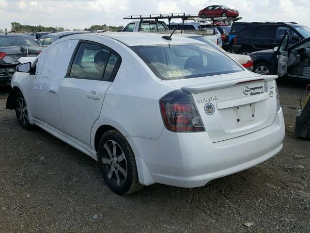 3N1AB6AP0CL703136 - 2012 NISSAN SENTRA/S/S WHITE photo 3