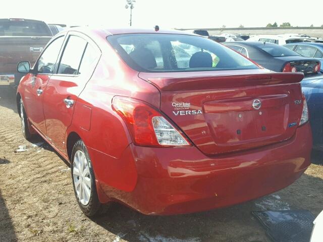 3N1CN7AP1DL849875 - 2013 NISSAN VERSA S RED photo 3