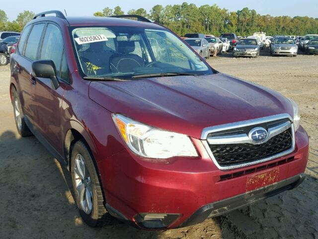 JF2SJABC8FH825332 - 2015 SUBARU FORESTER 2 RED photo 1