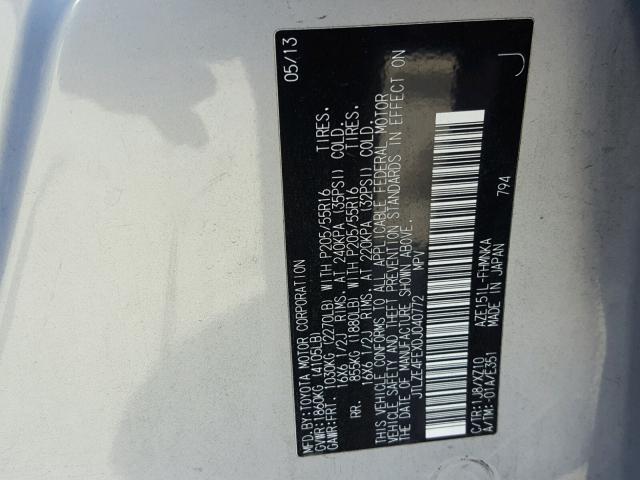 JTLZE4FEXDJ040772 - 2013 TOYOTA SCION XB Gümüş foto 10