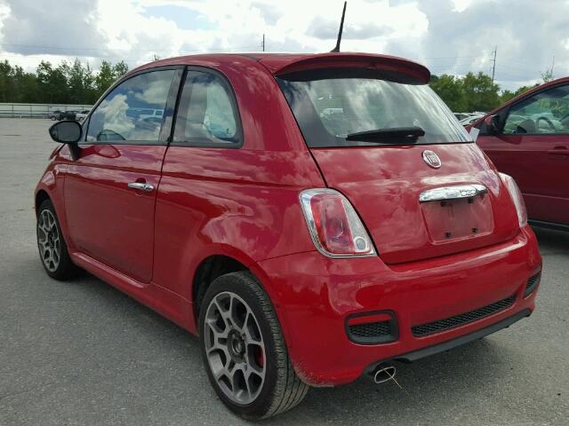 3C3CFFBR9FT721749 - 2015 FIAT 500 RED photo 3