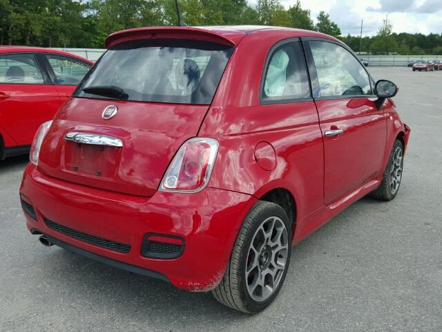 3C3CFFBR9FT721749 - 2015 FIAT 500 RED photo 4