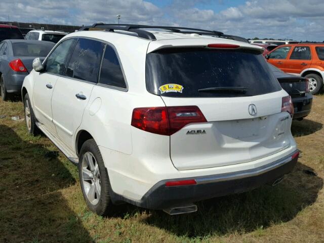 2HNYD2H49AH531862 - 2010 ACURA MDX WHITE photo 3