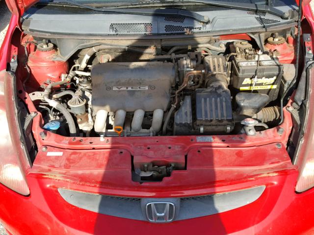 JHMGD38617S001152 - 2007 HONDA FIT S RED photo 7