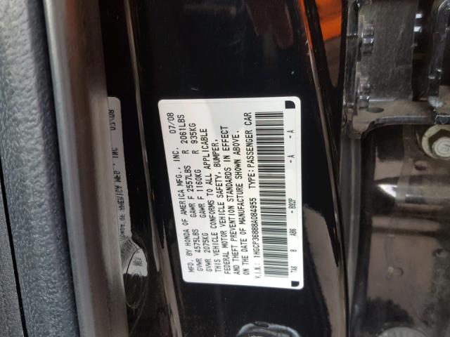 1HGCP36888A084955 - 2008 HONDA ACCORD EXL BLACK photo 10