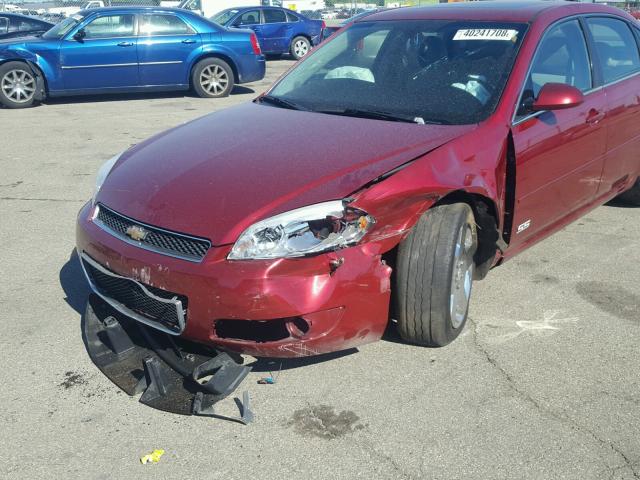 2G1WD58C489193869 - 2008 CHEVROLET IMPALA SUP RED photo 9