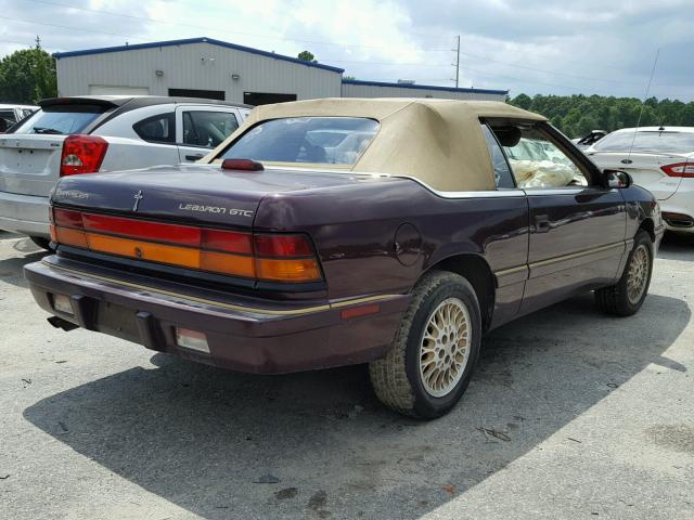 1C3EU4534SF674712 - 1995 CHRYSLER LEBARON GT MAROON photo 4