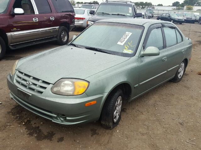 KMHCG45C13U421625 - 2003 HYUNDAI ACCENT GL GREEN photo 2