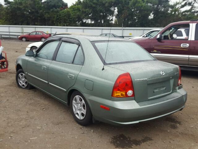 KMHCG45C13U421625 - 2003 HYUNDAI ACCENT GL GREEN photo 3