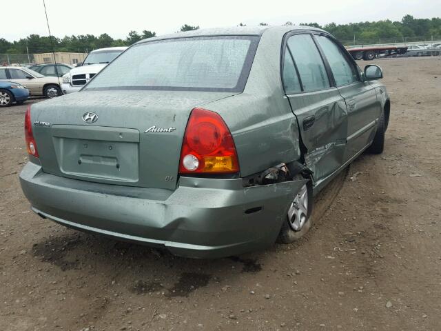 KMHCG45C13U421625 - 2003 HYUNDAI ACCENT GL GREEN photo 4