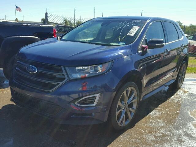 2FMPK4AP7GBB17574 - 2016 FORD EDGE BLUE photo 2