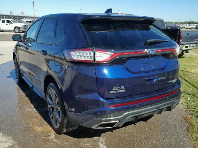 2FMPK4AP7GBB17574 - 2016 FORD EDGE BLUE photo 3