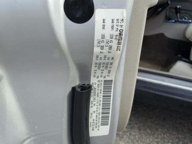 1J8HG58268C134614 - 2008 JEEP COMMANDER SILVER photo 10