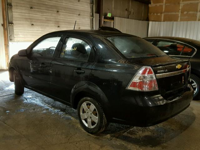 KL1TD56E09B614279 - 2009 CHEVROLET AVEO LS BLACK photo 3
