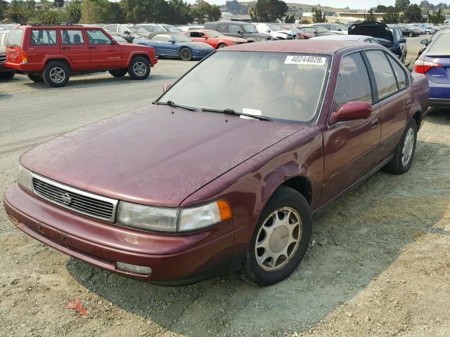 JN1HJ01F5PT109326 - 1993 NISSAN MAXIMA GXE MAROON photo 2