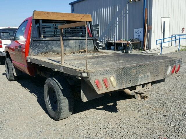 3D3KU26D83G761630 - 2003 DODGE RAM 2500 S RED photo 3