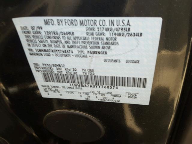 1LNHM87A0YY768574 - 2000 LINCOLN LS 灰色 照片 10