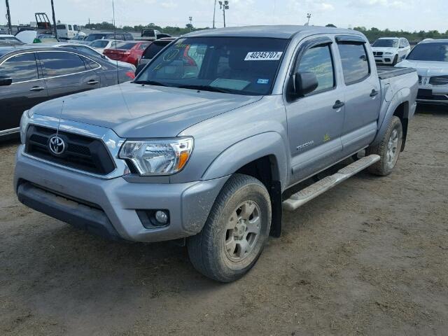 3TMJU4GN8EM170533 - 2014 TOYOTA TACOMA DOU SILVER photo 2