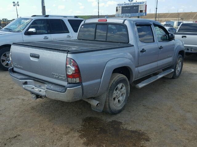 3TMJU4GN8EM170533 - 2014 TOYOTA TACOMA DOU SILVER photo 4