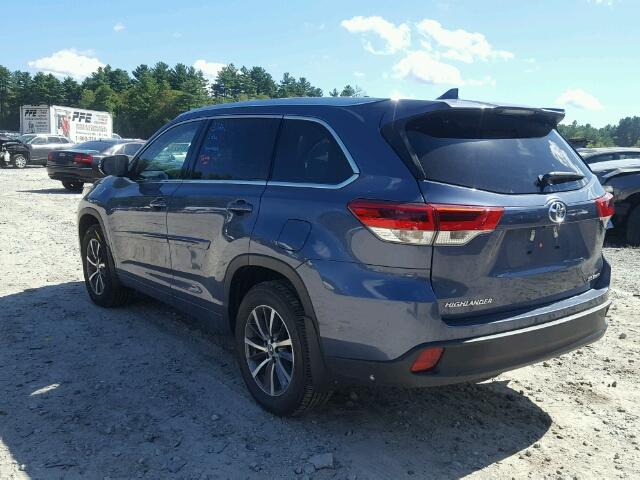 5TDJZRFH9HS507497 - 2017 TOYOTA HIGHLANDER BLUE photo 3