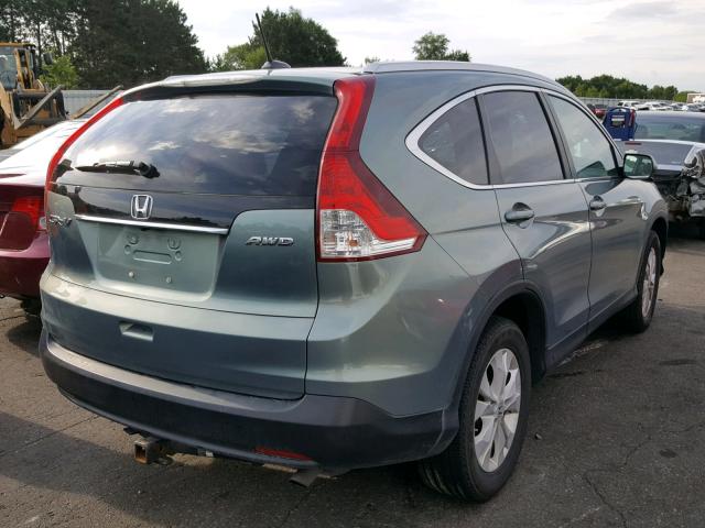 2HKRM4H78CH623202 - 2012 HONDA CR-V EXL GREEN photo 4