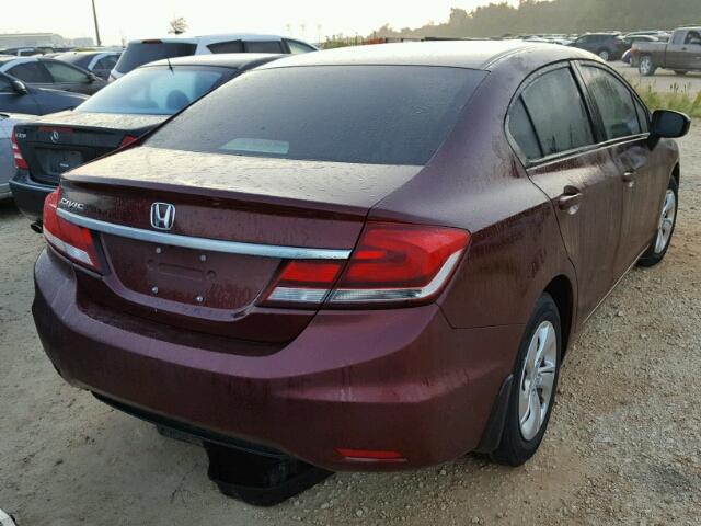 19XFB2F54FE101724 - 2015 HONDA CIVIC MAROON photo 4