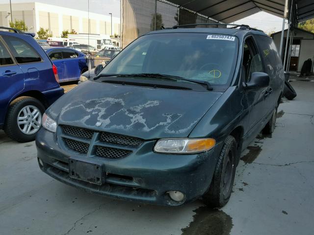 2B4GP44R4XR125705 - 1999 DODGE GRAND CARA GREEN photo 2