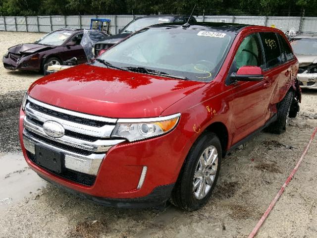 2FMDK3KC7CBA91500 - 2012 FORD EDGE LIMIT RED photo 2