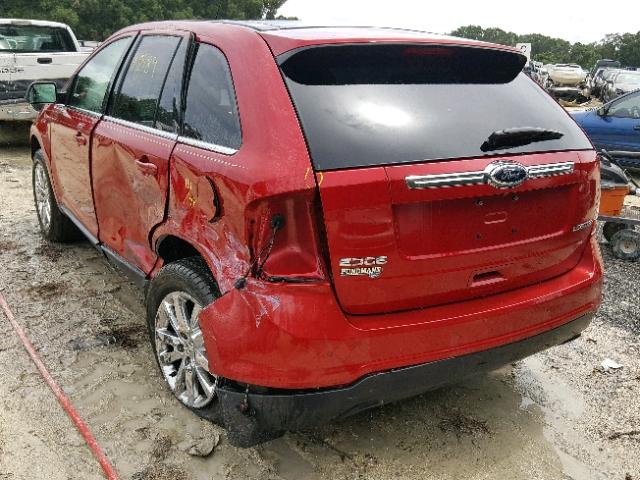 2FMDK3KC7CBA91500 - 2012 FORD EDGE LIMIT RED photo 3