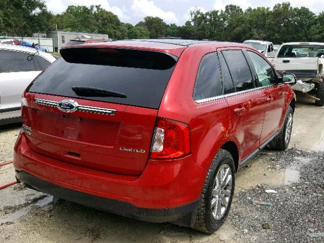 2FMDK3KC7CBA91500 - 2012 FORD EDGE LIMIT RED photo 4