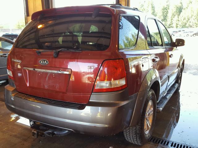 KNDJC733265637235 - 2006 KIA SORENTO EX RED photo 4