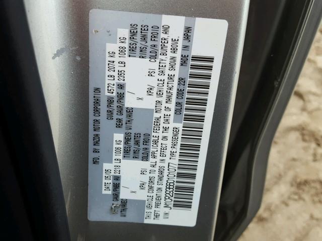 JM1CR293660101077 - 2006 MAZDA 5 SILVER photo 10