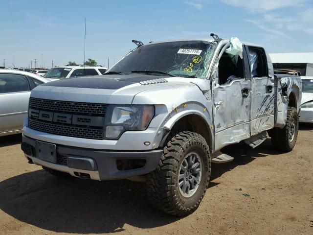 1FTFW1R61BFB91966 - 2011 FORD F150 SVT R SILVER photo 2