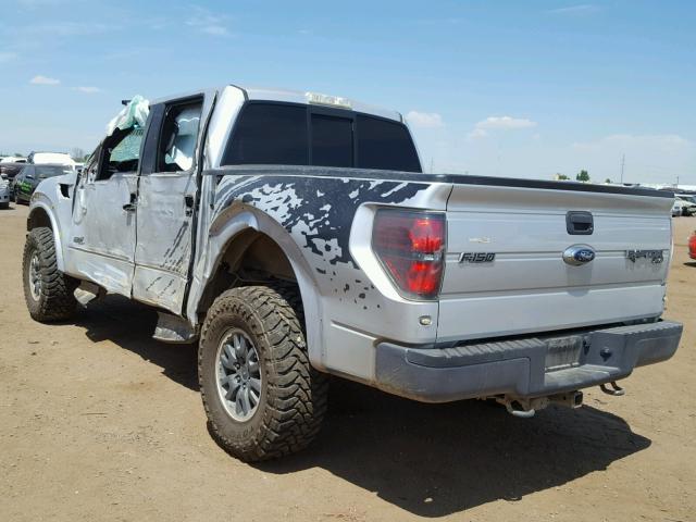 1FTFW1R61BFB91966 - 2011 FORD F150 SVT R SILVER photo 3