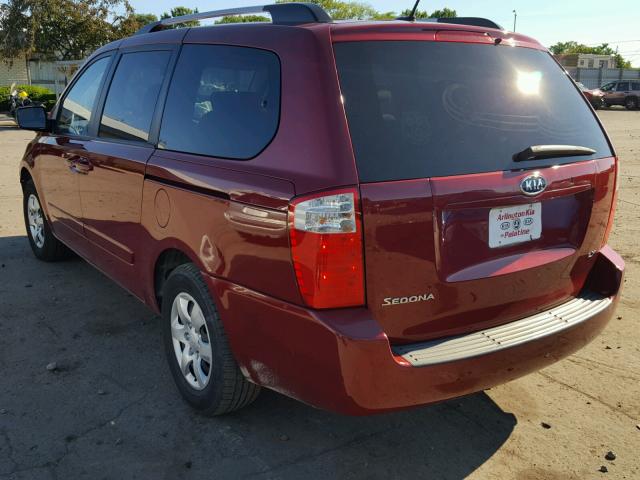 KNDMB233X96317145 - 2009 KIA SEDONA EX RED photo 3