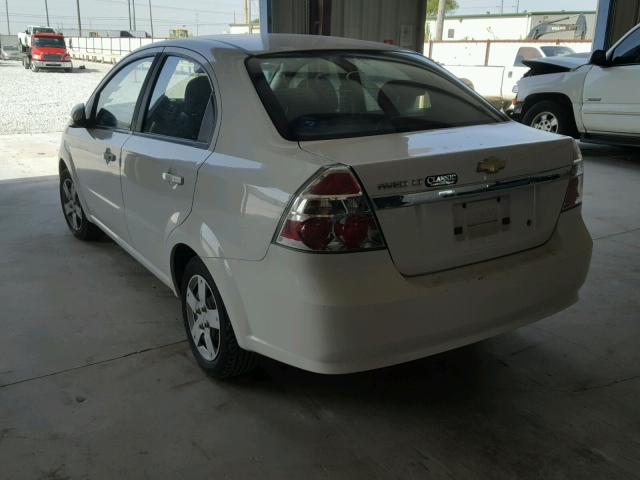 KL1TD56E19B355592 - 2009 CHEVROLET AVEO LS WHITE photo 3