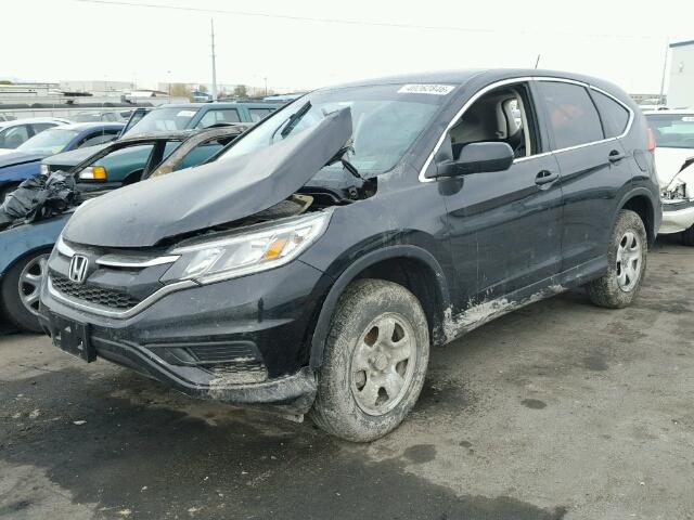 5J6RM4H37GL009850 - 2016 HONDA CR-V LX BLACK photo 2