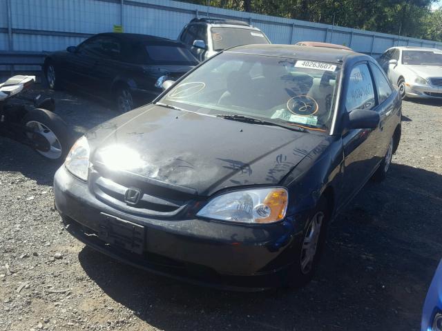 1HGEM22561L016834 - 2001 HONDA CIVIC LX BLACK photo 2