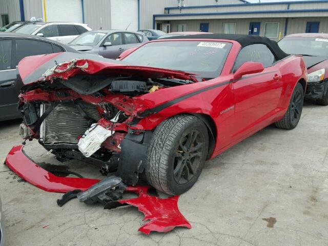 2G1FB3D38D9226995 - 2013 CHEVROLET CAMARO LT RED photo 2