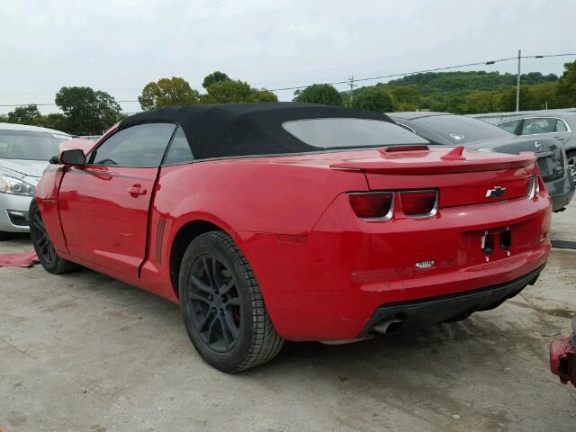 2G1FB3D38D9226995 - 2013 CHEVROLET CAMARO LT RED photo 3