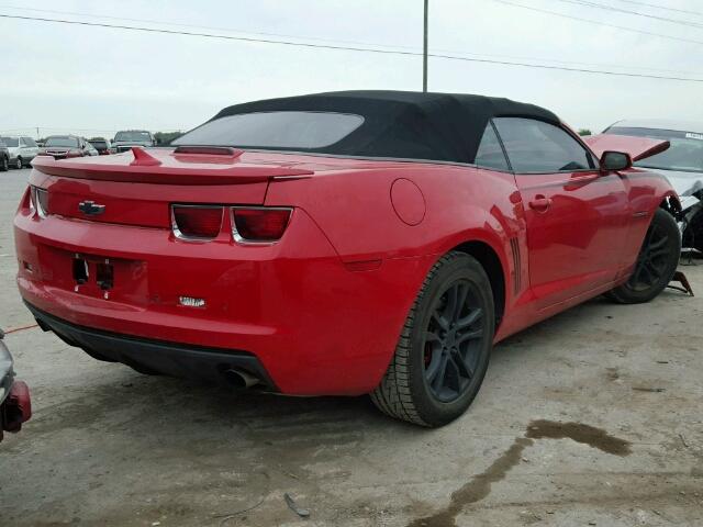 2G1FB3D38D9226995 - 2013 CHEVROLET CAMARO LT RED photo 4