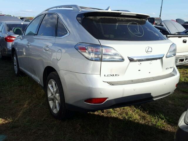 2T2ZK1BA4AC022583 - 2010 LEXUS RX SILVER photo 3