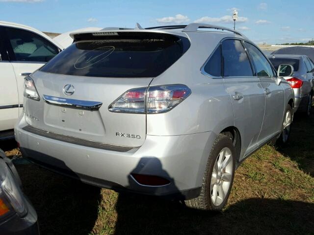 2T2ZK1BA4AC022583 - 2010 LEXUS RX SILVER photo 4