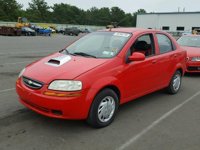 KL1TD52634B154185 - 2004 CHEVROLET AVEO RED photo 2