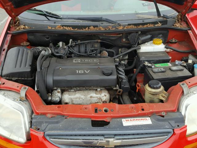 KL1TD52634B154185 - 2004 CHEVROLET AVEO RED photo 7