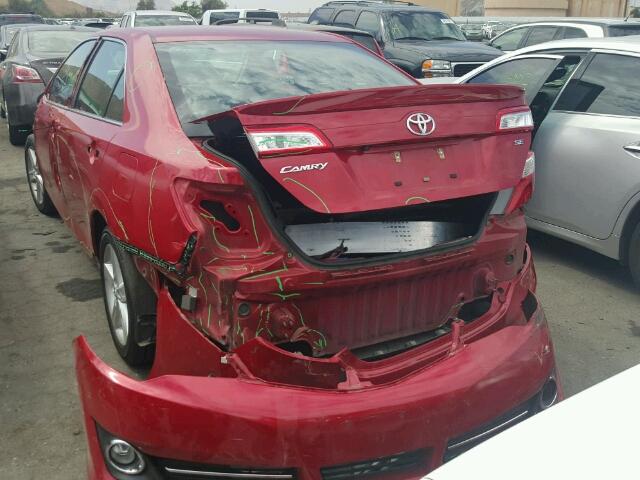 4T1BF1FK6EU817393 - 2014 TOYOTA CAMRY L RED photo 3