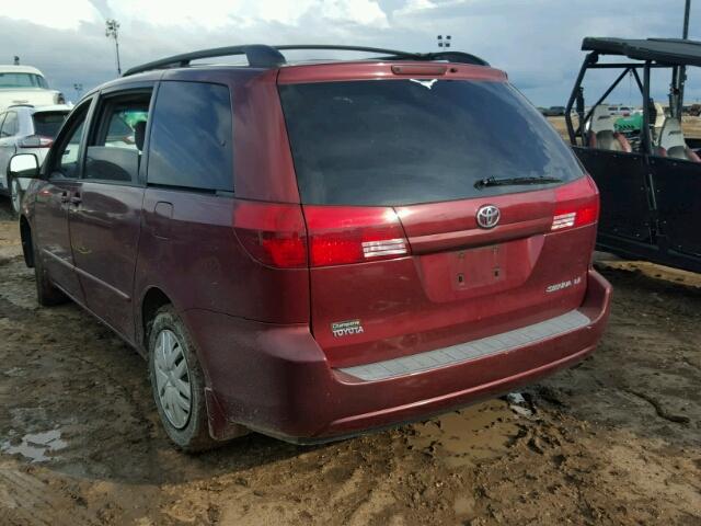 5TDZA23C85S285282 - 2005 TOYOTA SIENNA CE MAROON photo 3